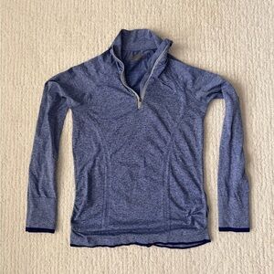 Athleta Heathered Blue Knit Top